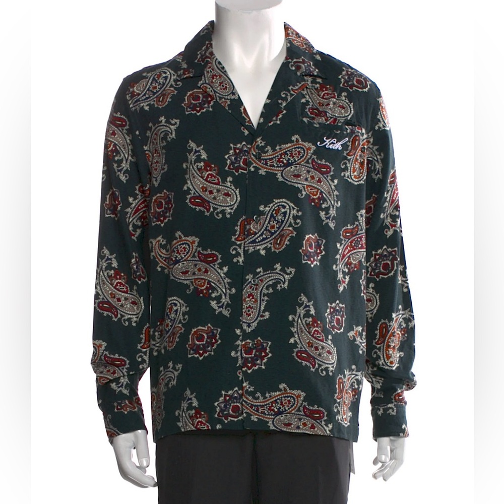 KITH Unisex Paisley Print Long Sleeve Shirt